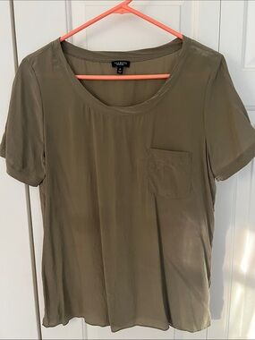 Talbots Olive Short Sleeve Pocket Tee